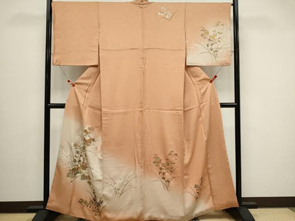 平和屋着物■訪問着　草花文　暈し染め　金彩　正絹　逸品　CABB1689ou