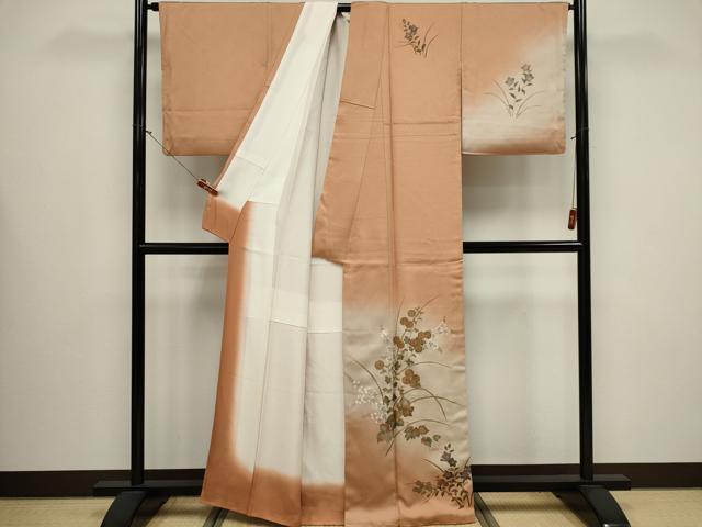 平和屋着物■訪問着　草花文　暈し染め　金彩　正絹　逸品　CABB1689ou