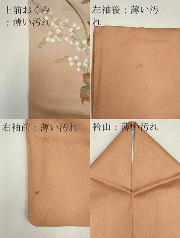 平和屋着物■訪問着　草花文　暈し染め　金彩　正絹　逸品　CABB1689ou