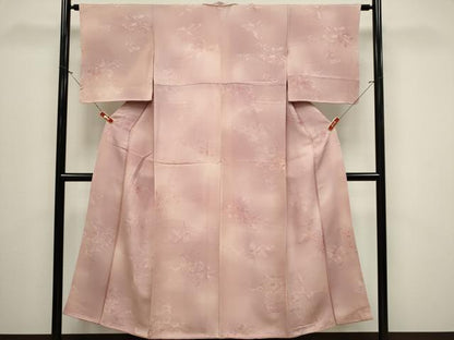 平和屋着物■上質な小紋　地紋起こし　草花文　暈し染め　正絹　逸品　CABB1692ou