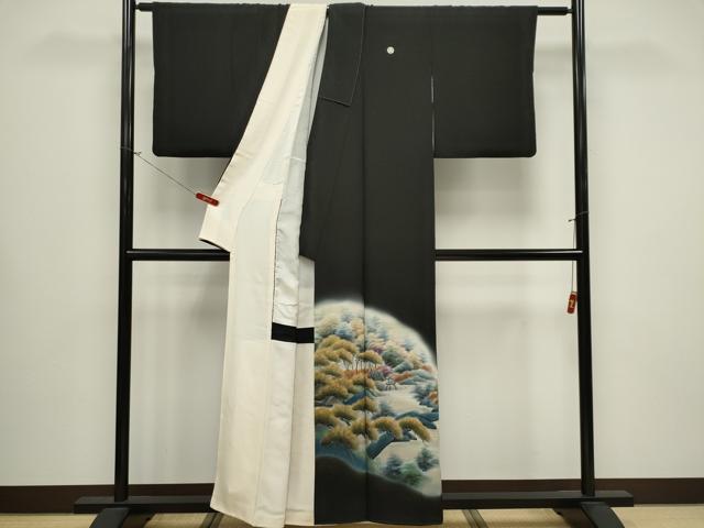 平和屋着物■豪華黒留袖 作家物 手描き 風景樹林文 暈し染め 金彩 正絹 逸品 CABB1694ou