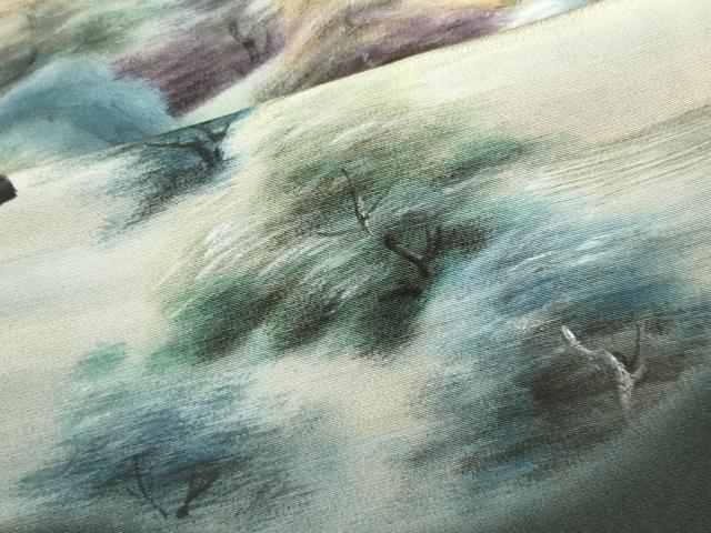 平和屋着物■豪華黒留袖 作家物 手描き 風景樹林文 暈し染め 金彩 正絹 逸品 CABB1694ou