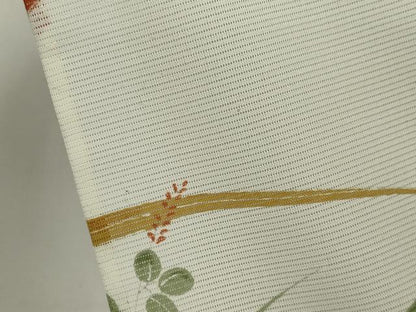 平和屋着物＊夏物　小紋　絽　草花文　洗える着物　CABB1707ou