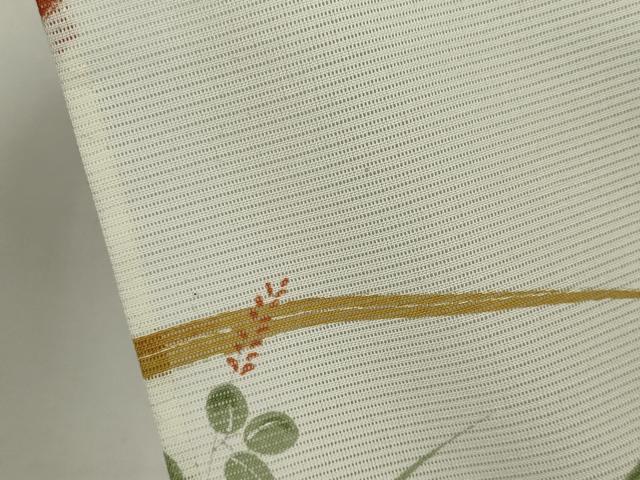 平和屋着物＊夏物　小紋　絽　草花文　洗える着物　CABB1707ou