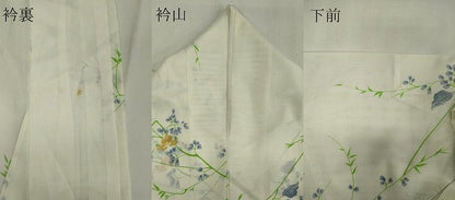 平和屋着物＊夏物 小紋 絽 枝花文 洗える着物 CABB1709ou