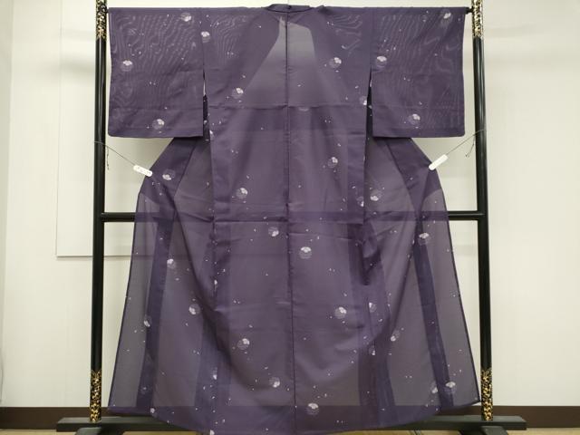 平和屋着物＊夏物 小紋 絽 舞花文 洗える着物 CABB1710ou