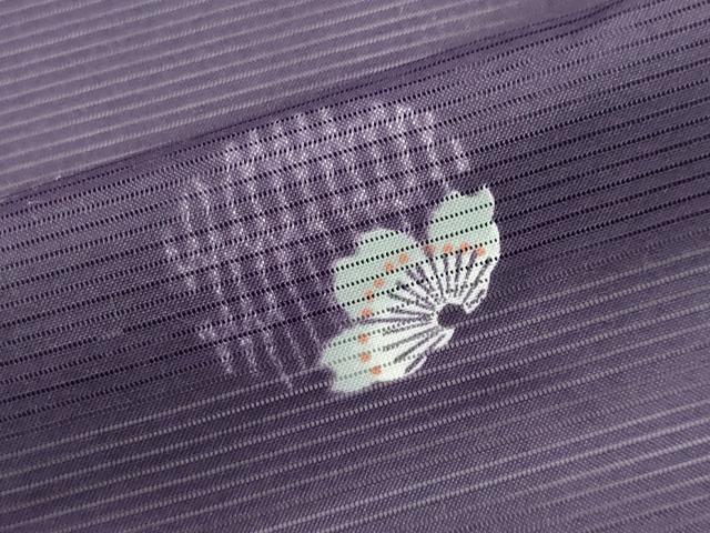 平和屋着物＊夏物 小紋 絽 舞花文 洗える着物 CABB1710ou