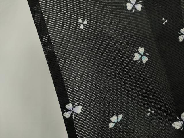 平和屋着物＊夏物 小紋 絽 舞花文 黒地 洗える着物 CABB1712ou