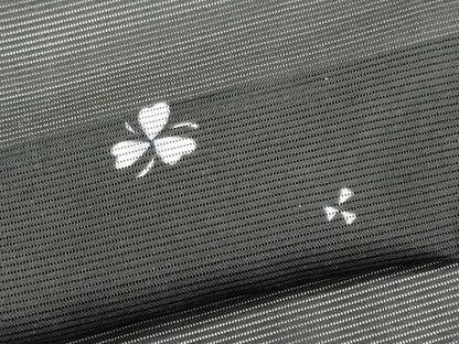 平和屋着物＊夏物 小紋 絽 舞花文 黒地 洗える着物 CABB1712ou