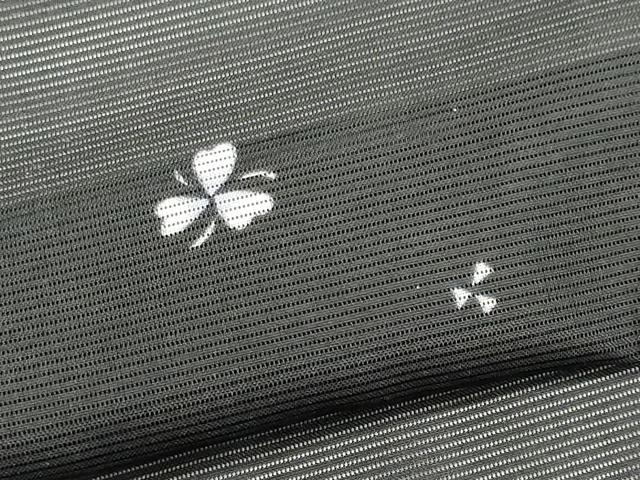平和屋着物＊夏物 小紋 絽 舞花文 黒地 洗える着物 CABB1712ou