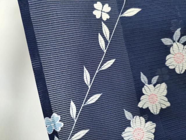 平和屋着物＊夏物　小紋　絽　斜線草花文　洗える着物　CABB1713ou 平和屋着物＊夏物 小紋 絽 斜線草花文 洗える着物 CABB1713ou