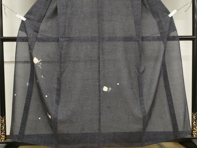 平和屋着物＊夏物 訪問着 絽 刺繍 草花文 金糸 正絹 逸品 CABB1714ou