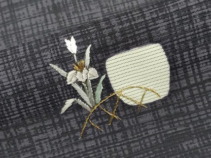 平和屋着物＊夏物 訪問着 絽 刺繍 草花文 金糸 正絹 逸品 CABB1714ou