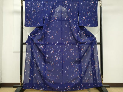 平和屋着物＊夏物 小紋 絽 草花文 正絹 逸品 未使用 CABB1718ou