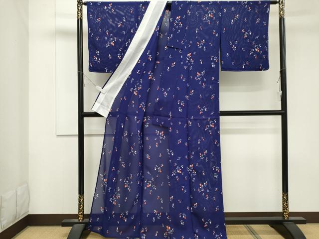 平和屋着物＊夏物 小紋 絽 草花文 正絹 逸品 未使用 CABB1718ou