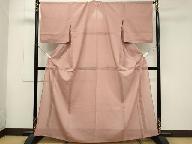 平和屋着物＊夏物 色無地 変わり絽 珊瑚色 正絹 逸品 CABB1722ou