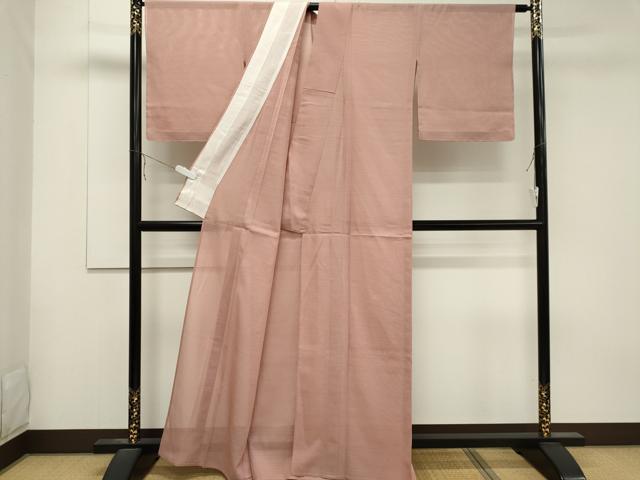 平和屋着物＊夏物 色無地 変わり絽 珊瑚色 正絹 逸品 CABB1722ou