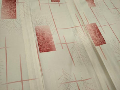 平和屋着物＊夏物 小紋 絽 色紙草花文 暈し染め 正絹 逸品 CABB1724ou