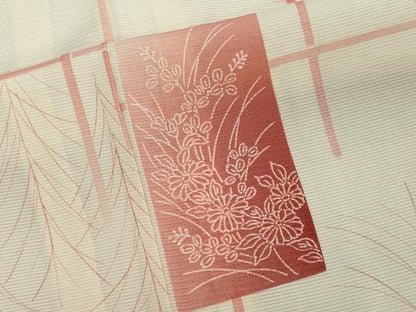 平和屋着物＊夏物 小紋 絽 色紙草花文 暈し染め 正絹 逸品 CABB1724ou