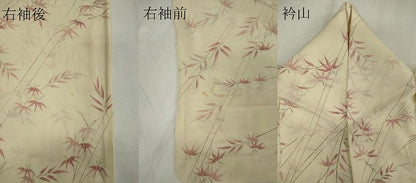 平和屋着物＊夏物 小紋 絽 笹竹文 正絹 逸品 CABB1726ou