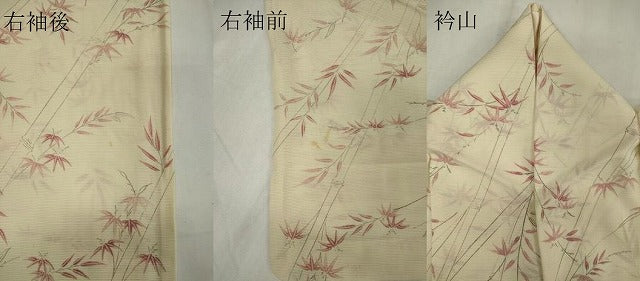 平和屋着物＊夏物 小紋 絽 笹竹文 正絹 逸品 CABB1726ou