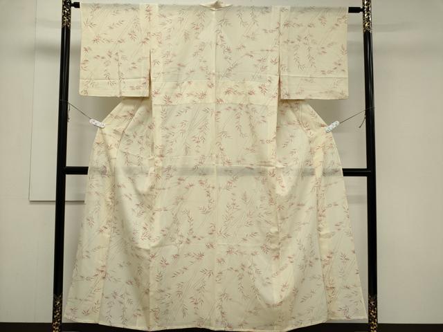 平和屋着物＊夏物 小紋 絽 笹竹文 正絹 逸品 CABB1726ou