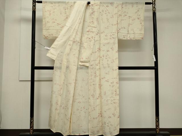 平和屋着物＊夏物　小紋　絽　笹竹文　正絹　逸品　CABB1726ou 平和屋着物＊夏物 小紋 絽 笹竹文 正絹 逸品 CABB1726ou