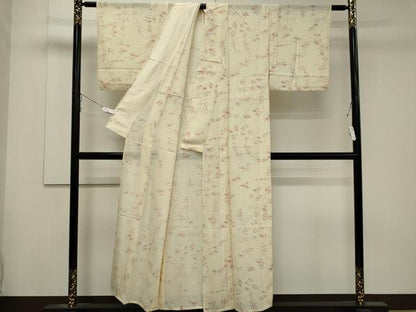 平和屋着物＊夏物 小紋 絽 笹竹文 正絹 逸品 CABB1726ou