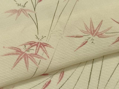 平和屋着物＊夏物 小紋 絽 笹竹文 正絹 逸品 CABB1726ou