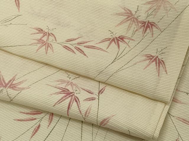 平和屋着物＊夏物　小紋　絽　笹竹文　正絹　逸品　CABB1726ou 平和屋着物＊夏物 小紋 絽 笹竹文 正絹 逸品 CABB1726ou