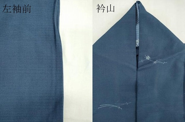 平和屋着物＊夏物　小紋　紗　草花文　正絹　逸品　AABF5840fy 平和屋着物＊夏物 小紋 絽縮緬 草花文 金彩 正絹 逸品 CABB1727ou