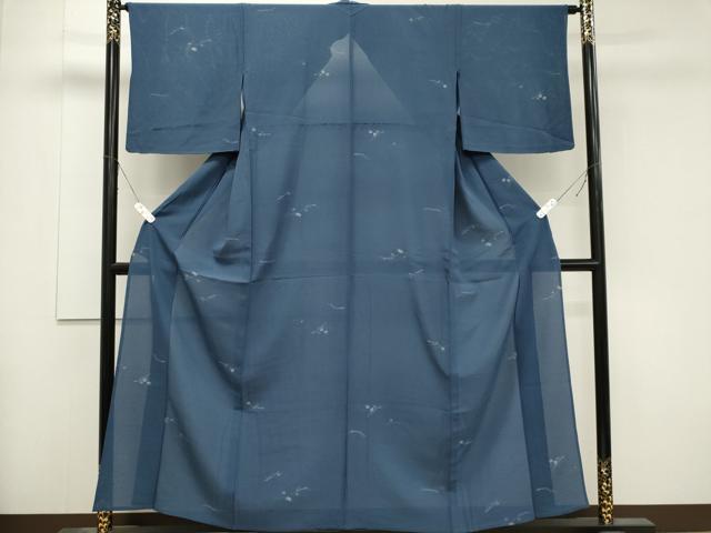平和屋着物＊夏物　小紋　絽　草葉文　金彩　正絹　逸品　AABF5777fy 平和屋着物＊夏物 小紋 絽縮緬 草花文 金彩 正絹 逸品 CABB1727ou