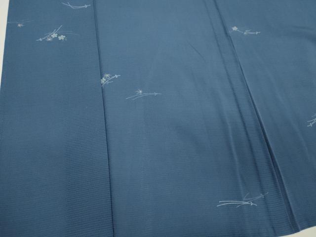 平和屋着物＊夏物　小紋　絽　草葉文　金彩　正絹　逸品　AABF5777fy 平和屋着物＊夏物 小紋 絽縮緬 草花文 金彩 正絹 逸品 CABB1727ou