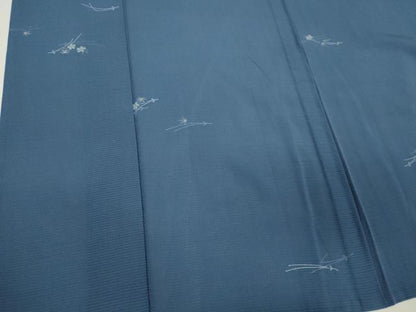 平和屋着物＊夏物 小紋 絽縮緬 草花文 金彩 正絹 逸品 CABB1727ou