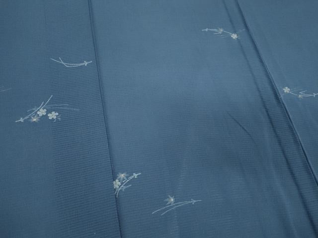 平和屋着物＊夏物 小紋 絽縮緬 草花文 金彩 正絹 逸品 CABB1727ou