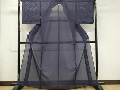 平和屋着物＊夏物 色無地 変わり絽 深紫色 正絹 逸品 未使用 CABB1728ou