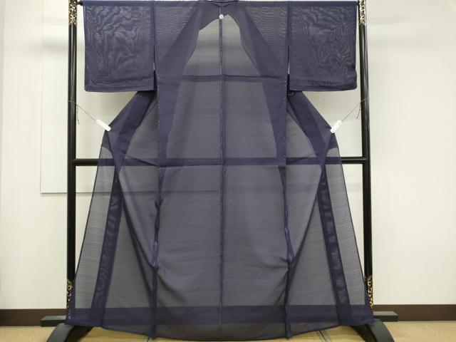 平和屋着物＊夏物 色無地 変わり絽 深紫色 正絹 逸品 未使用 CABB1728ou