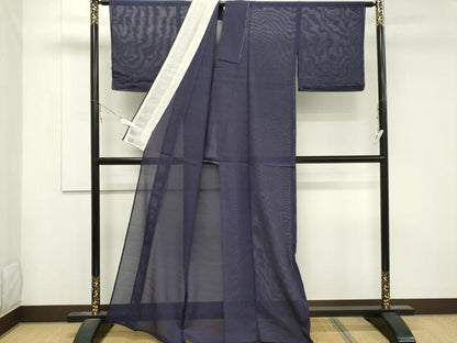 平和屋着物＊夏物 色無地 変わり絽 深紫色 正絹 逸品 未使用 CABB1728ou