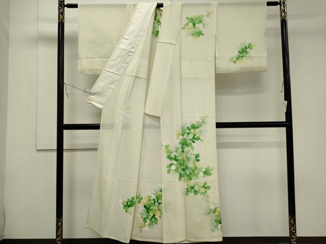 平和屋着物＊夏物 訪問着 絽 草葉文 暈し染め 正絹 逸品 CABB1729ou