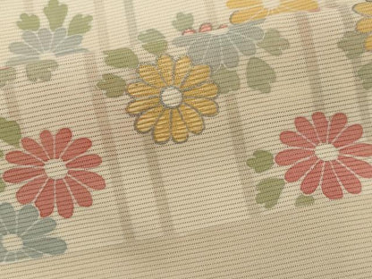 平和屋着物＊夏物 訪問着 絽 刺繍 草花文 銀彩 正絹 逸品 CABB1731ou