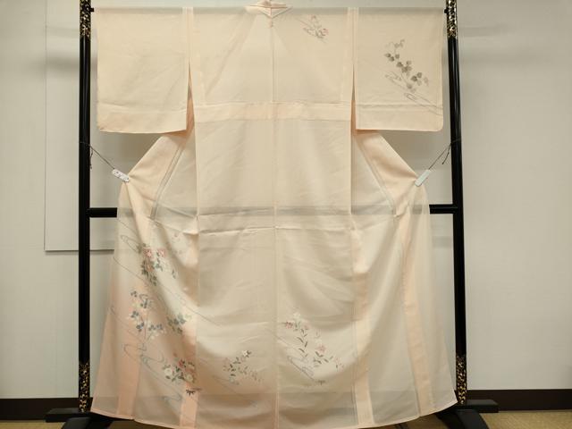 平和屋着物＊夏物 訪問着 絽 流水草花文 暈し染め 正絹 逸品 未使用 CABB1733ou