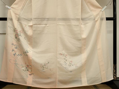 平和屋着物＊夏物 訪問着 絽 流水草花文 暈し染め 正絹 逸品 未使用 CABB1733ou