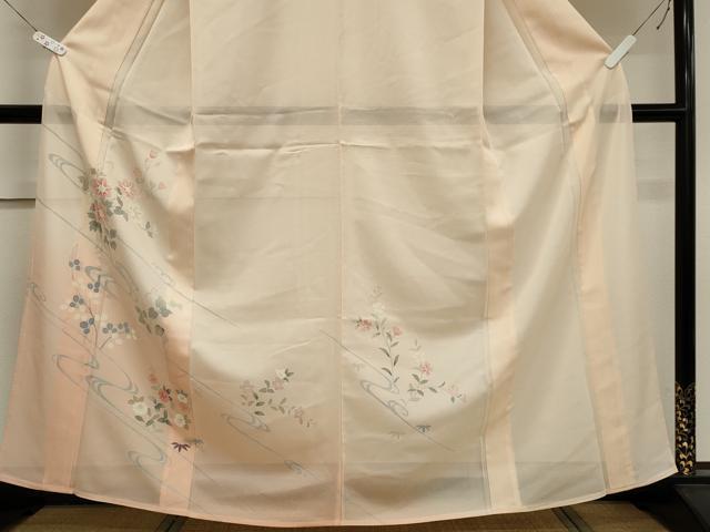 平和屋着物＊夏物 訪問着 絽 流水草花文 暈し染め 正絹 逸品 未使用 CABB1733ou