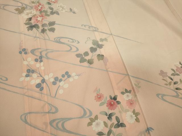 平和屋着物＊夏物 訪問着 絽 流水草花文 暈し染め 正絹 逸品 未使用 CABB1733ou