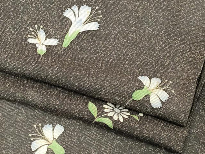 平和屋着物＊夏物 小紋 絽 舞花文 たたき染め 金彩 正絹 逸品 CABB1735ou