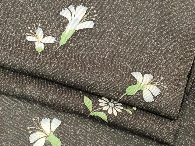 平和屋着物＊夏物 小紋 絽 舞花文 たたき染め 金彩 正絹 逸品 CABB1735ou