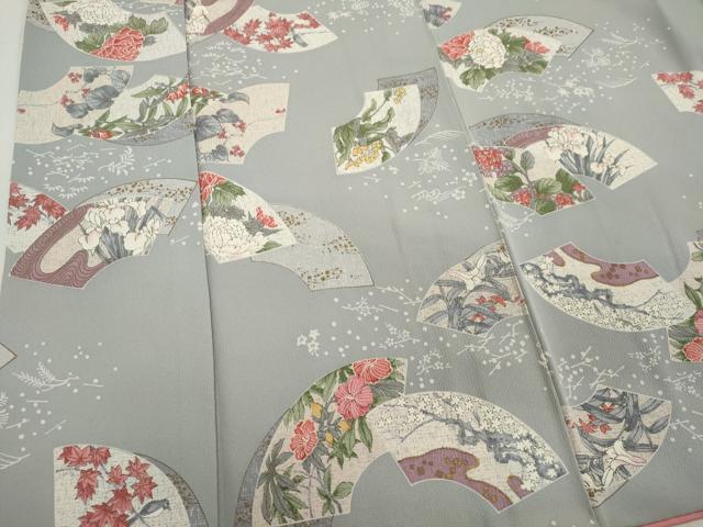 平和屋着物■上質な小紋　地紙花鳥文　金彩　正絹　逸品　CABB1757ou