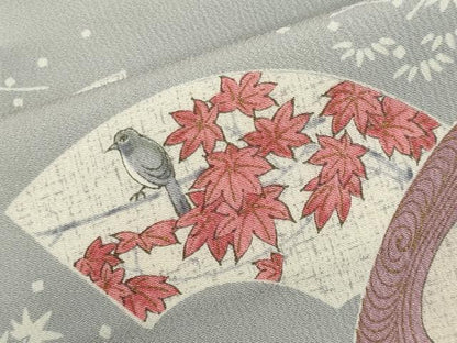平和屋着物■上質な小紋　地紙花鳥文　金彩　正絹　逸品　CABB1757ou