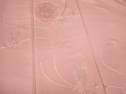 平和屋着物■豪華色留袖 刺繍 鏡裏花文 金糸 正絹 逸品 CABB1780ou