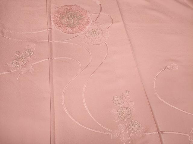 平和屋着物■豪華色留袖 刺繍 鏡裏花文 金糸 正絹 逸品 CABB1780ou